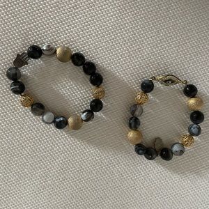 2 beaded bracelets - 1 evil eye and 1 hamsa